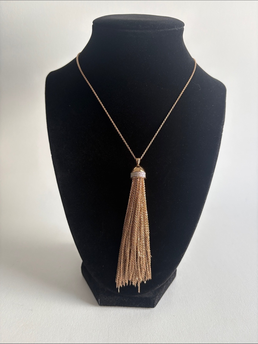 LOFT Gold Tassel Pendant Necklace Long Chain Women Jewelry